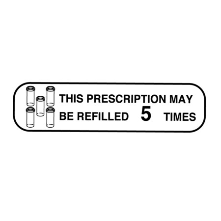 Nevs This Prescription May be Refilled 5 times 3/8" x 1-1/2" PAUX-123